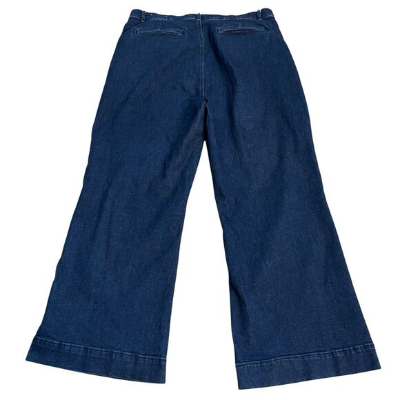 Loft Outlet Trouser Jeans 16 Wide Leg Dark Wash Stretchy Full Length Classic - Picture 3 of 10